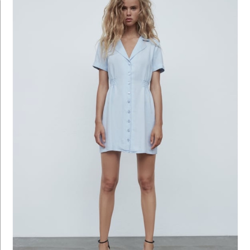 Zara Light Blue Flowy Dress